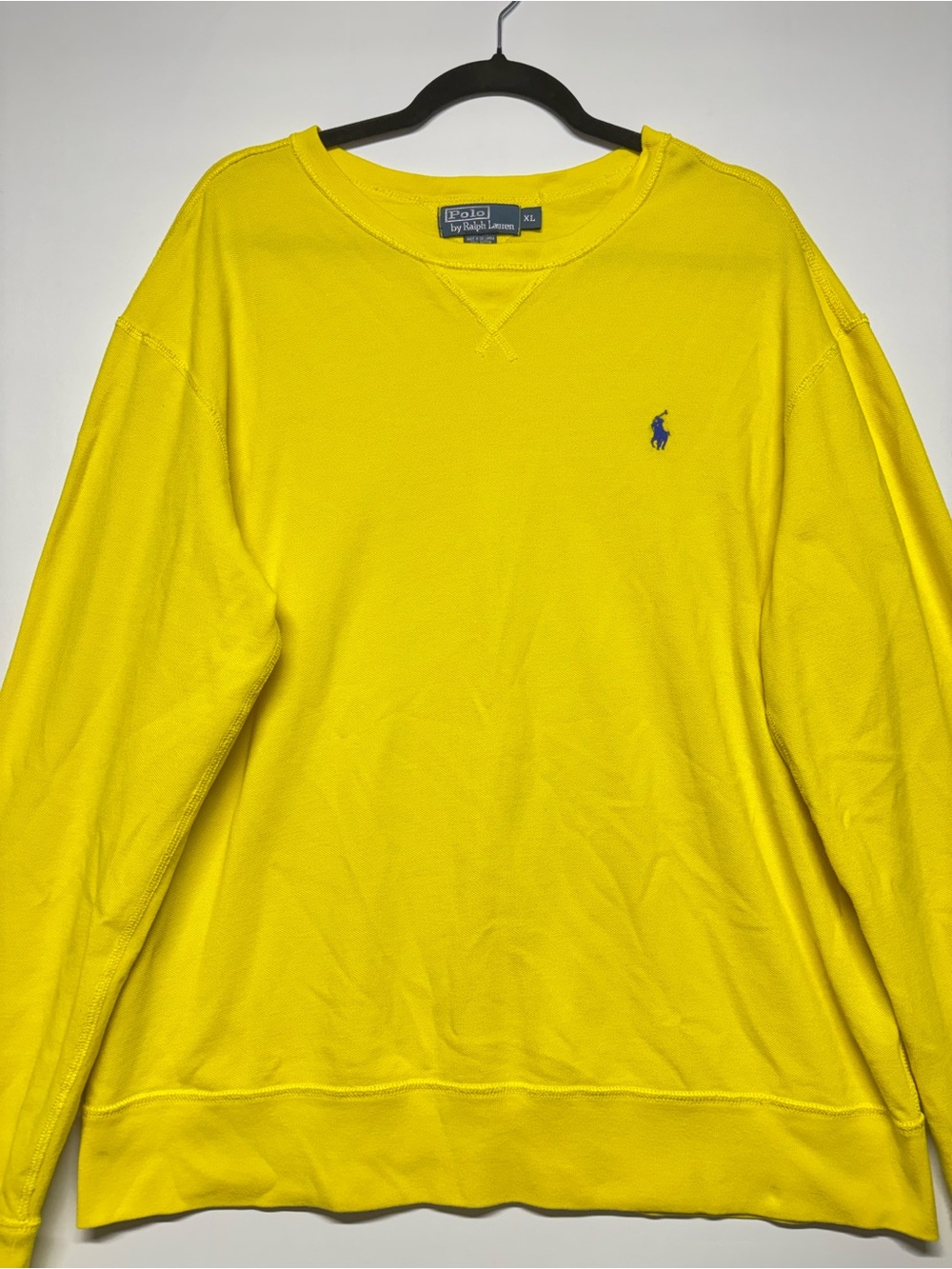 ✨Polo by Ralph Lauren Men’s Yellow Crewneck Sweatshirt Size XL - Picture 5 of 15